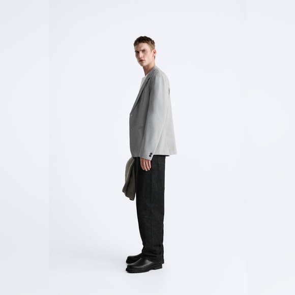 Zara Mens Grey Stretch Blazer Sz M - Picture 2 of 7